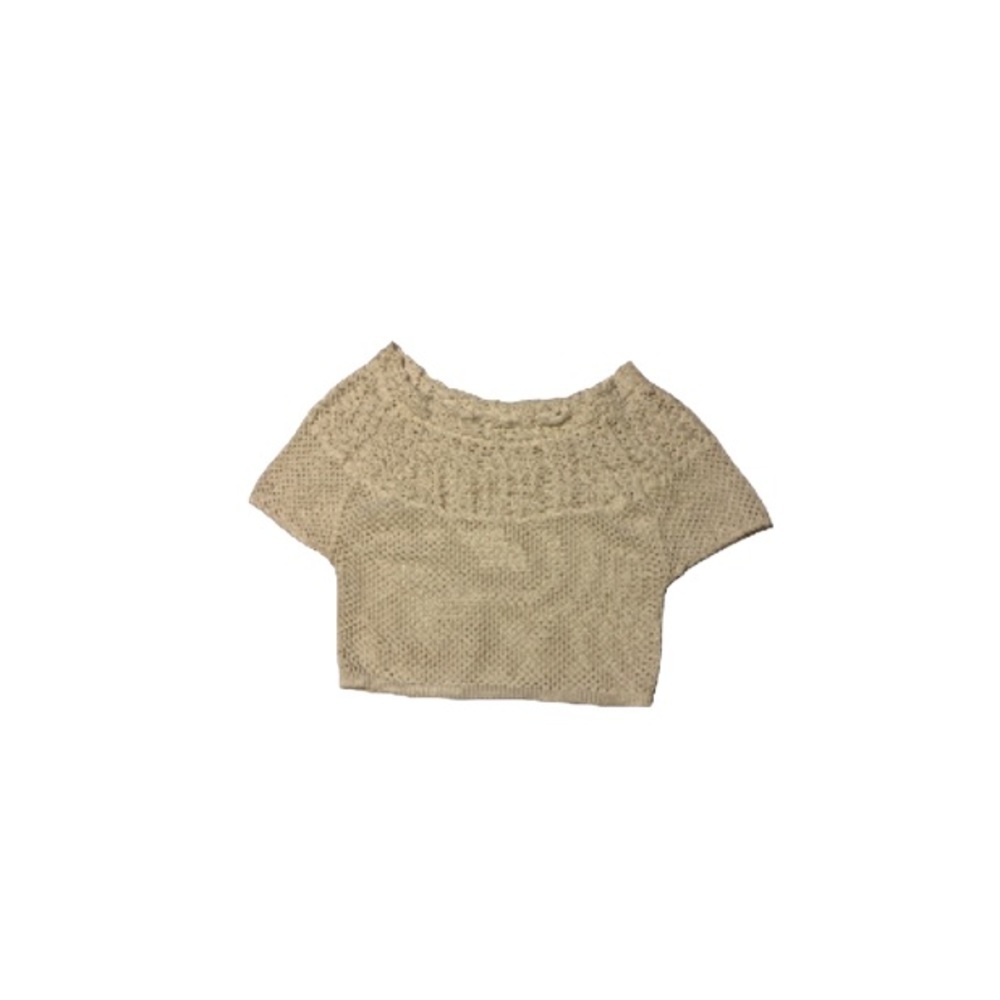 Anthropologie White Knitted Crop Top - Women’s Size XL
